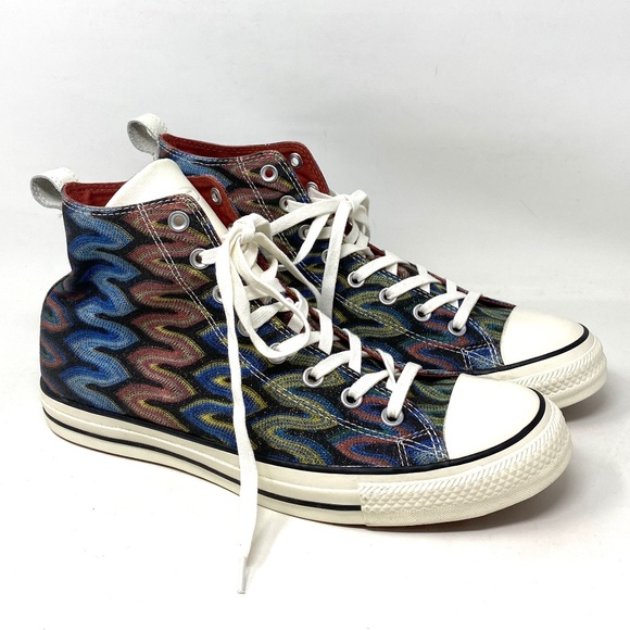 Converse Ctas HI All Star Missoni Auburn Black Men Canvas Size Sneakers 151254C - Picture 2 of 9